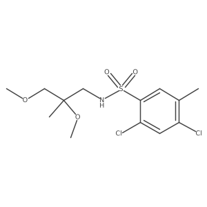 2,4-dichloro-N-(2,3-dimethoxy-2-methylpropyl)-5-methylbenzene-1-sulfonamide结构式