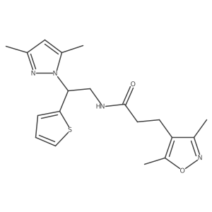 N-(2-(3,5-dimethyl-1H-pyrazol-1-yl)-2-(thiophen-2-yl)ethyl)-3-(3,5-dimethylisoxazol-4-yl)propanamide Structure