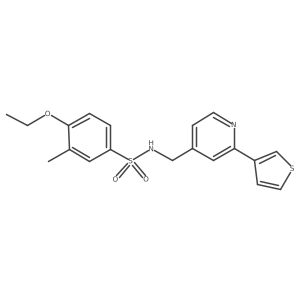 4-ethoxy-3-methyl-N-((2-(thiophen-3-yl)pyridin-4-yl)methyl)benzenesulfonamide结构式