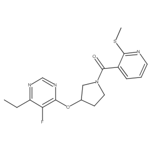 (3-((6-Ethyl-5-fluoropyrimidin-4-yl)oxy)pyrrolidin-1-yl)(2-(methylthio)pyridin-3-yl)methanone结构式