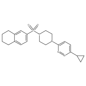 3-Cyclopropyl-6-(4-((5,6,7,8-tetrahydronaphthalen-2-yl)sulfonyl)piperazin-1-yl)pyridazine结构式