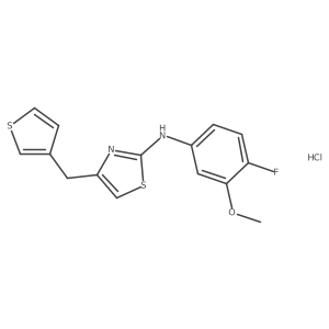 N-(4-fluoro-3-methoxyphenyl)-4-(thiophen-3-ylmethyl)thiazol-2-amine hydrochloride Structure