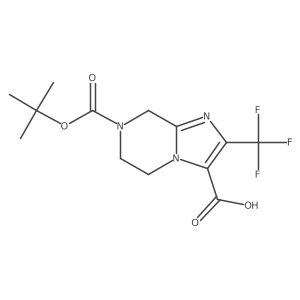 7-[(tert-Butoxy)carbonyl]-2-(trifluoromethyl)-5H,6H,7H,8H-imidazo[1,2-a]pyrazine-3-carboxylic acid结构式