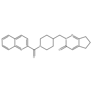 2-{[1-(quinoline-2-carbonyl)piperidin-4-yl]methyl}-2H,3H,5H,6H,7H-cyclopenta[c]pyridazin-3-one结构式