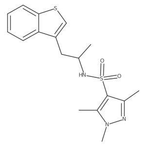 N-[1-(1-benzothiophen-3-yl)propan-2-yl]-1,3,5-trimethyl-1H-pyrazole-4-sulfonamide Structure