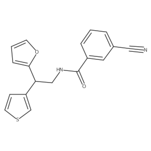 3-cyano-N-[2-(furan-2-yl)-2-(thiophen-3-yl)ethyl]benzamide Structure