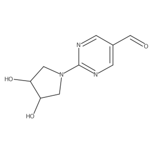 2-[(3R,4S)-3,4-dihydroxypyrrolidin-1-yl]pyrimidine-5-carbaldehyde结构式