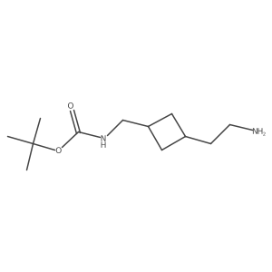 tert-butyl N-{[3-(2-aminoethyl)cyclobutyl]methyl}carbamate结构式