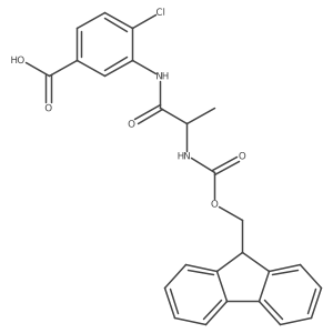 4-chloro-3-[(2S)-2-({[(9H-fluoren-9-yl)methoxy]carbonyl}amino)propanamido]benzoic acid Structure