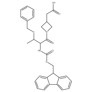 2-{1-[(2R,3S)-3-(benzyloxy)-2-({[(9H-fluoren-9-yl)methoxy]carbonyl}amino)butanoyl]azetidin-3-yl}acetic acid结构式