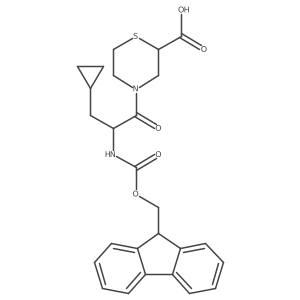 4-[(2S)-3-cyclopropyl-2-({[(9H-fluoren-9-yl)methoxy]carbonyl}amino)propanoyl]thiomorpholine-2-carboxylic acid Structure