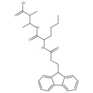 3-[2-({[(9H-fluoren-9-yl)methoxy]carbonyl}amino)hexanamido]-2-methylbutanoic acid Structure