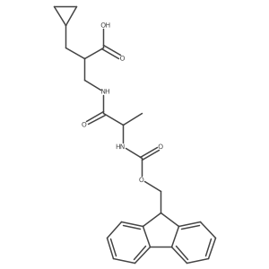2-(cyclopropylmethyl)-3-[2-({[(9H-fluoren-9-yl)methoxy]carbonyl}amino)propanamido]propanoic acid Structure
