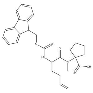 1-[2-({[(9H-fluoren-9-yl)methoxy]carbonyl}amino)-N-methylhex-5-enamido]cyclopentane-1-carboxylic acid结构式