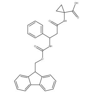 1-[3-({[(9H-fluoren-9-yl)methoxy]carbonyl}amino)-3-phenylpropanamido]cyclopropane-1-carboxylic acid Structure