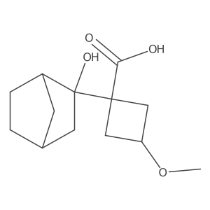 1-{2-Hydroxybicyclo[2.2.1]heptan-2-yl}-3-methoxycyclobutane-1-carboxylic acid结构式