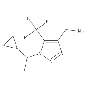 [1-(1-cyclopropylethyl)-5-(trifluoromethyl)-1H-1,2,3-triazol-4-yl]methanamine结构式