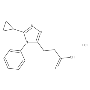 3-(5-Cyclopropyl-4-phenyl-4H-1,2,4-triazol-3-yl)propanoic acid hydrochloride Structure