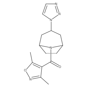 8-(3,5-dimethyl-1,2-oxazole-4-carbonyl)-3-(1H-1,2,3-triazol-1-yl)-8-azabicyclo[3.2.1]octane结构式