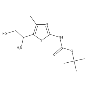 tert-butyl N-{5-[(1R)-1-amino-2-hydroxyethyl]-4-methyl-1,3-thiazol-2-yl}carbamate Structure
