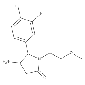 rac-(4R,5S)-4-amino-5-(4-chloro-3-fluorophenyl)-1-(2-methoxyethyl)pyrrolidin-2-one结构式
