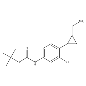 rac-tert-butyl N-{4-[(1R,2R)-2-(aminomethyl)cyclopropyl]-3-chlorophenyl}carbamate Structure