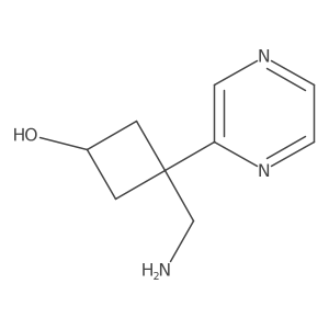 3-(Aminomethyl)-3-(pyrazin-2-yl)cyclobutan-1-ol结构式
