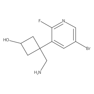3-(Aminomethyl)-3-(5-bromo-2-fluoropyridin-3-yl)cyclobutan-1-ol结构式