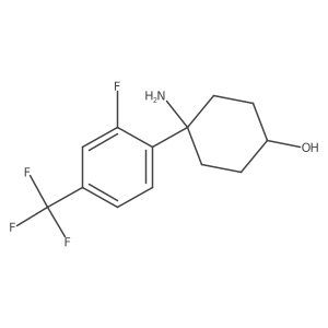 4-Amino-4-[2-fluoro-4-(trifluoromethyl)phenyl]cyclohexan-1-ol结构式