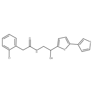 2-(2-Chlorophenyl)-N-[2-hydroxy-2-(5-thiophen-3-ylthiophen-2-yl)ethyl]acetamide Structure