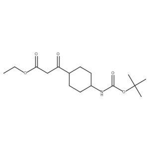 Ethyl 3-((1r,4r)-4-((tert-butoxycarbonyl)amino)cyclohexyl)-3-oxopropanoate结构式