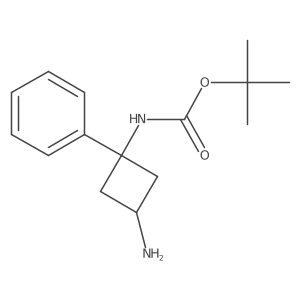 Tert-butyl N-(3-amino-1-phenylcyclobutyl)carbamate结构式