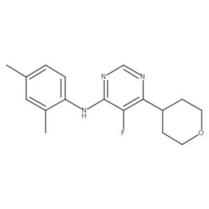 N-(2,4-dimethylphenyl)-5-fluoro-6-(oxan-4-yl)pyrimidin-4-amine结构式