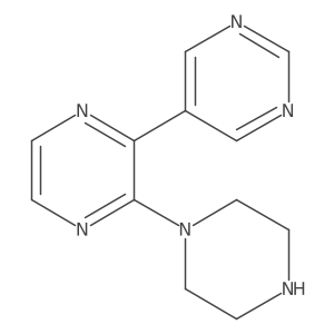 2-(Piperazin-1-yl)-3-(pyrimidin-5-yl)pyrazine Structure