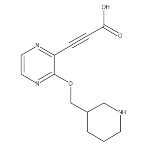 3-{3-[(Piperidin-3-yl)methoxy]pyrazin-2-yl}prop-2-ynoic acid Structure