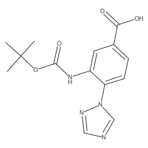3-{[(tert-butoxy)carbonyl]amino}-4-(1H-1,2,4-triazol-1-yl)benzoic acid Structure