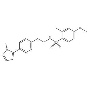 4-methoxy-2-methyl-N-{2-[4-(1-methyl-1H-pyrazol-5-yl)phenyl]ethyl}benzene-1-sulfonamide结构式