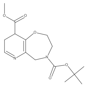 4-Tert-butyl 9-methyl 2,3-dihydropyrido[2,3-F][1,4]oxazepine-4,9(5H)-dicarboxylate结构式
