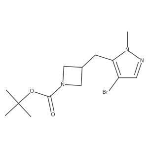 tert-butyl 3-[(4-bromo-1-methyl-1H-pyrazol-5-yl)methyl]azetidine-1-carboxylate结构式