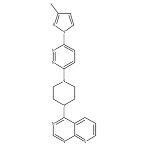3-(3-methyl-1H-pyrazol-1-yl)-6-(4-{pyrido[2,3-d]pyrimidin-4-yl}piperazin-1-yl)pyridazine Structure