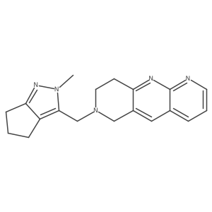 2-methyl-3-({6H,7H,8H,9H-pyrido[2,3-b]1,6-naphthyridin-7-yl}methyl)-2H,4H,5H,6H-cyclopenta[c]pyrazole结构式