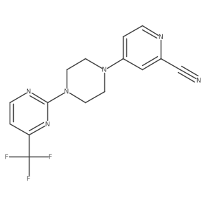 4-{4-[4-(Trifluoromethyl)pyrimidin-2-yl]piperazin-1-yl}pyridine-2-carbonitrile结构式