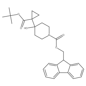 (9H-fluoren-9-yl)methyl 4-{1-[(tert-butoxy)carbonyl]cyclopropyl}-4-hydroxypiperidine-1-carboxylate结构式