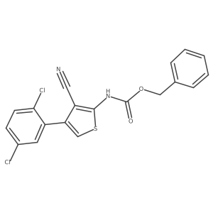 benzyl N-[3-cyano-4-(2,5-dichlorophenyl)thiophen-2-yl]carbamate结构式
