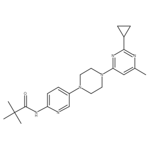 N-{5-[4-(2-cyclopropyl-6-methylpyrimidin-4-yl)piperazin-1-yl]pyridin-2-yl}-2,2-dimethylpropanamide Structure