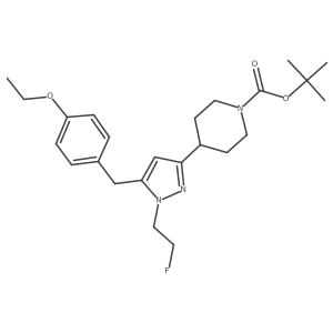 Tert-butyl 4-[5-[(4-ethoxyphenyl)methyl]-1-(2-fluoroethyl)pyrazol-3-yl]piperidine-1-carboxylate Structure