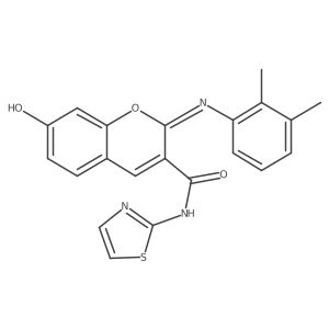(2Z)-2-[(2,3-dimethylphenyl)imino]-7-hydroxy-N-(1,3-thiazol-2-yl)-2H-chromene-3-carboxamide结构式