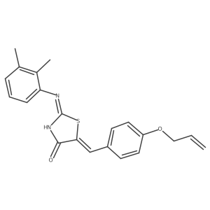 (2Z,5Z)-2-[(2,3-dimethylphenyl)imino]-5-[4-(prop-2-en-1-yloxy)benzylidene]-1,3-thiazolidin-4-one结构式