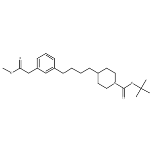 Methyl 3-(3-(N-Boc-piperidin-4-yl)-propoxy)-phenylacetate Structure
