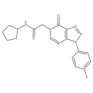 N-cyclopentyl-2-(3-(4-fluorophenyl)-7-oxo-3H-[1,2,3]triazolo[4,5-d]pyrimidin-6(7H)-yl)acetamide结构式